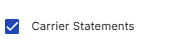 Carrier Statements toggle in the Business Central Integration settings.