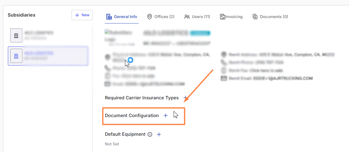 Load selection screen on the Factoring Upload page