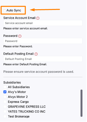 Auto-sync toggle