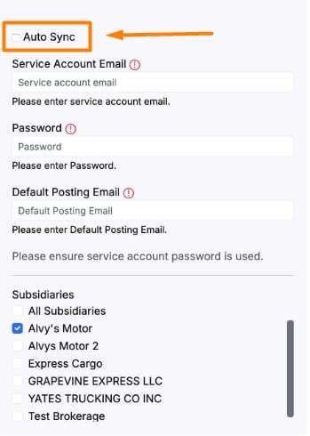 Auto-sync toggle