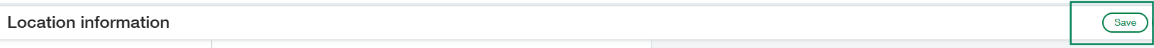 Image showing “Save” button on location dimension form in Sage Intacct.