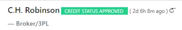 Credit check status icons: green (Approved)