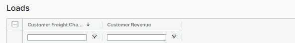 Image showing Customer Freight Charge and Customer Revenue columns in Load Board