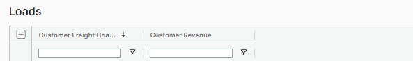 Image showing Customer Freight Charge and Customer Revenue columns in Load Board