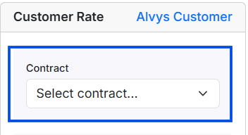 Money Box showing a contract rate dropdown
