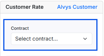 Money Box showing a contract rate dropdown