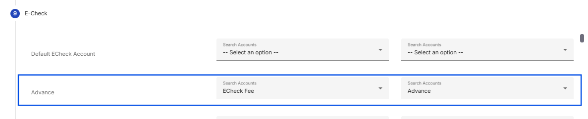 Mapping for specific E-Check type