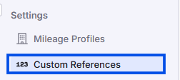 Image showing navigation to the custom references page in Alvys