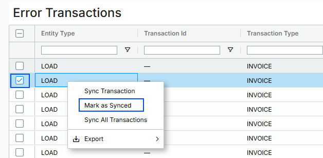 Mark as Synced option.