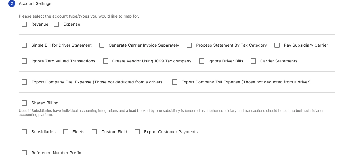 QuickBooks Online Account Settings dialogue in Alvys integrations page