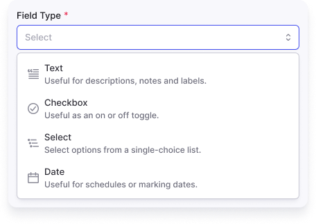 Screenshot of a custom trip reference field on a trip