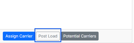 Load Details page showing Post Load option for DAT.
