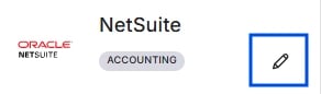 NetSuite Integration in Accounting Area of Integrations page