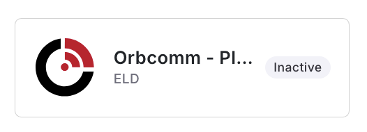 ELD section showing the Orbcomm Platform card