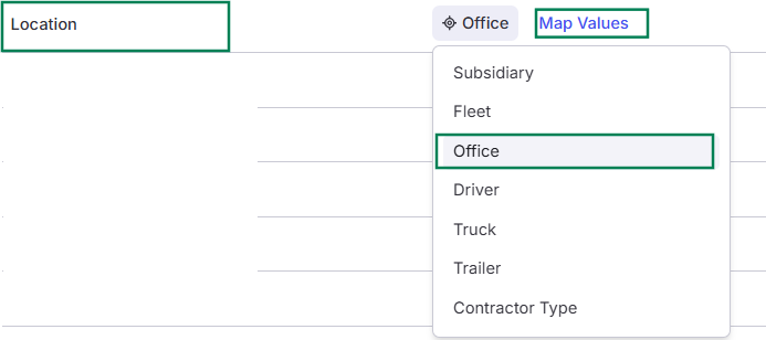 A dimension row with an Alvys field selected (e.g., Office).