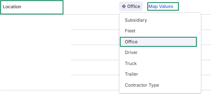 A dimension row with an Alvys field selected (e.g., Office).