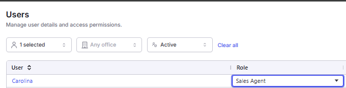 Screenshot of the Safety role in Company Profile > Users.
