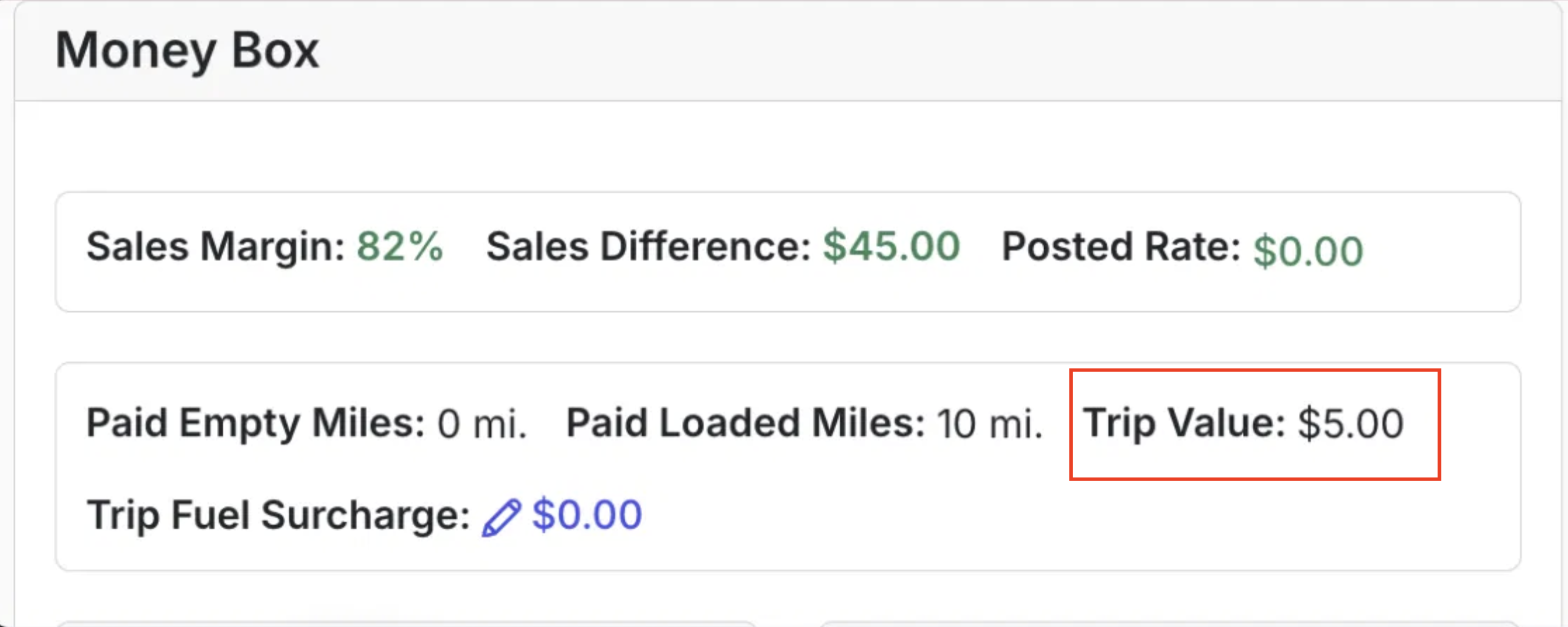 Trip Value fields locked as plain text after the driver is marked Paid
