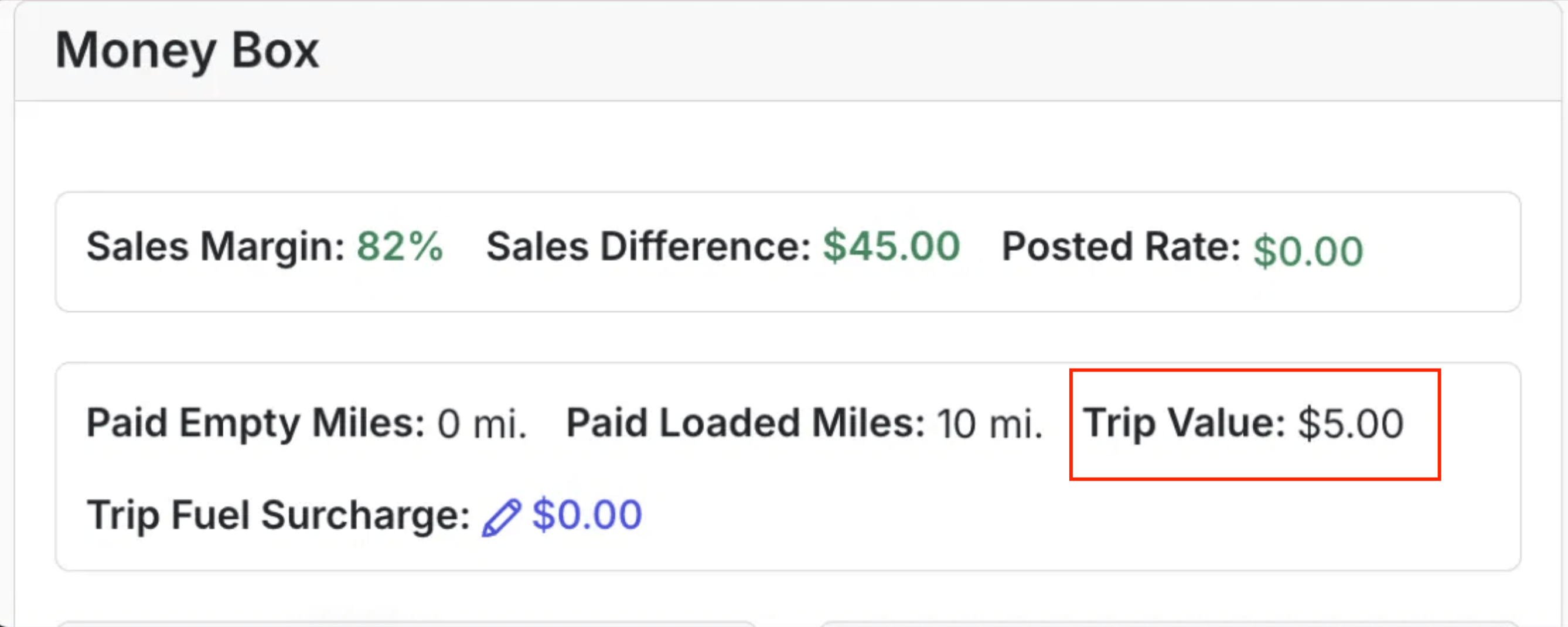 Trip Value fields locked as plain text after the driver is marked Paid