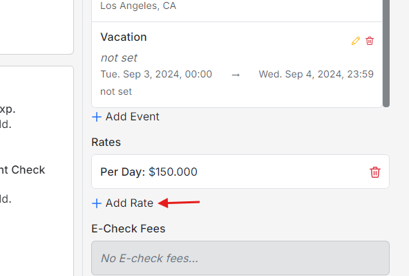 Image showing the Per Day rate setup in the driver profile Rates section