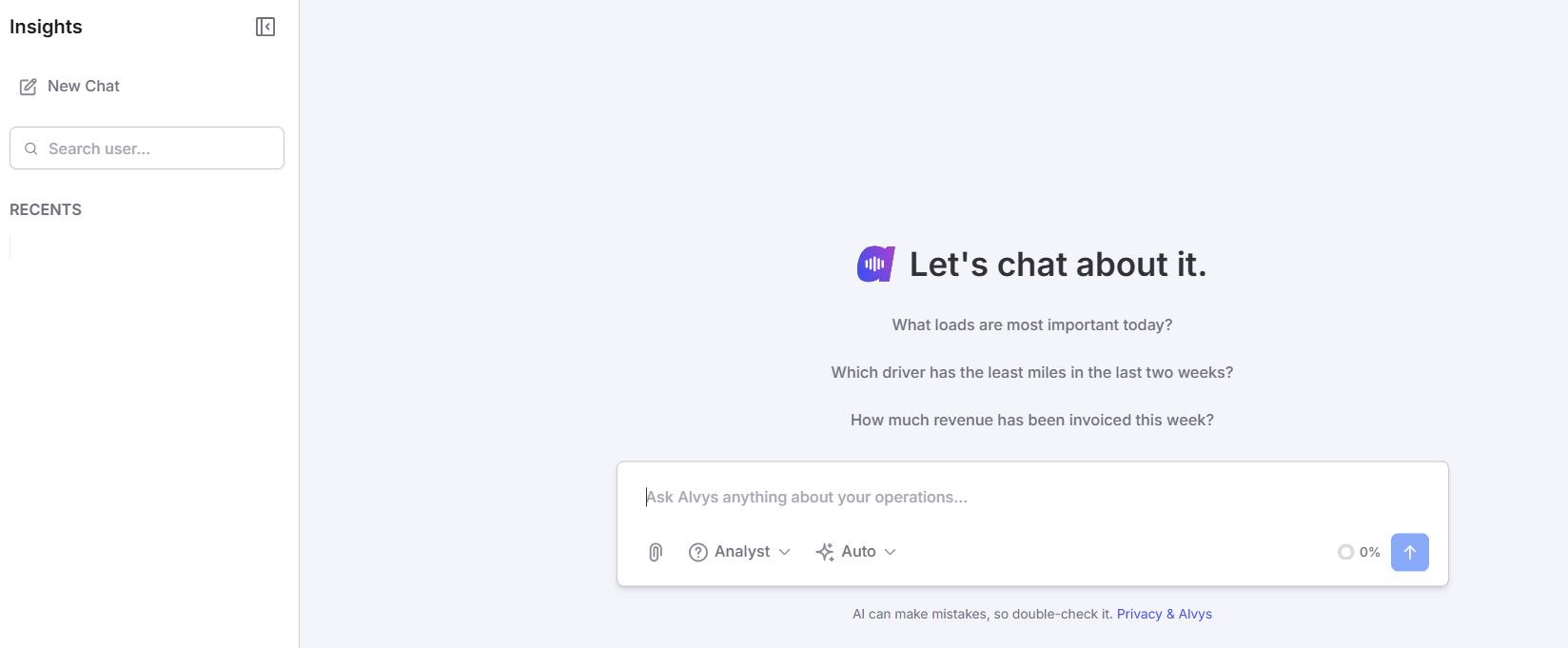 Image displaying Alvys Insights Page