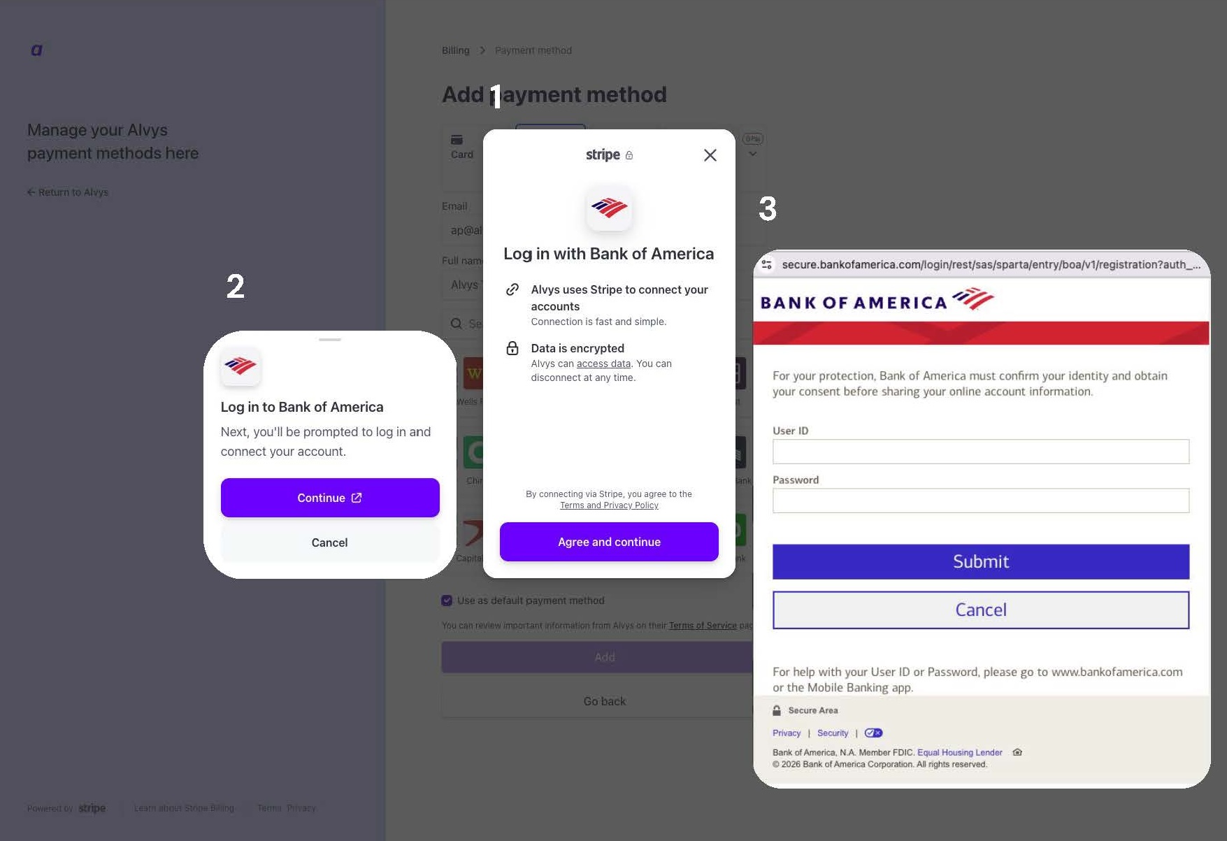 Instant verification: logging in to your bank via Stripe