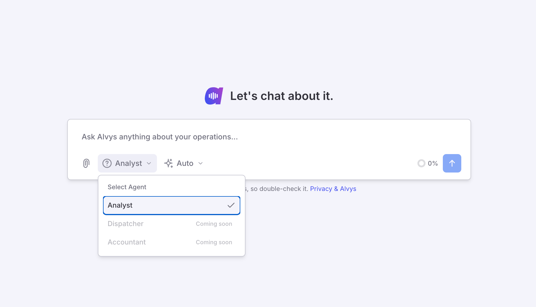 Selecting an agent from the Analyst dropdown.