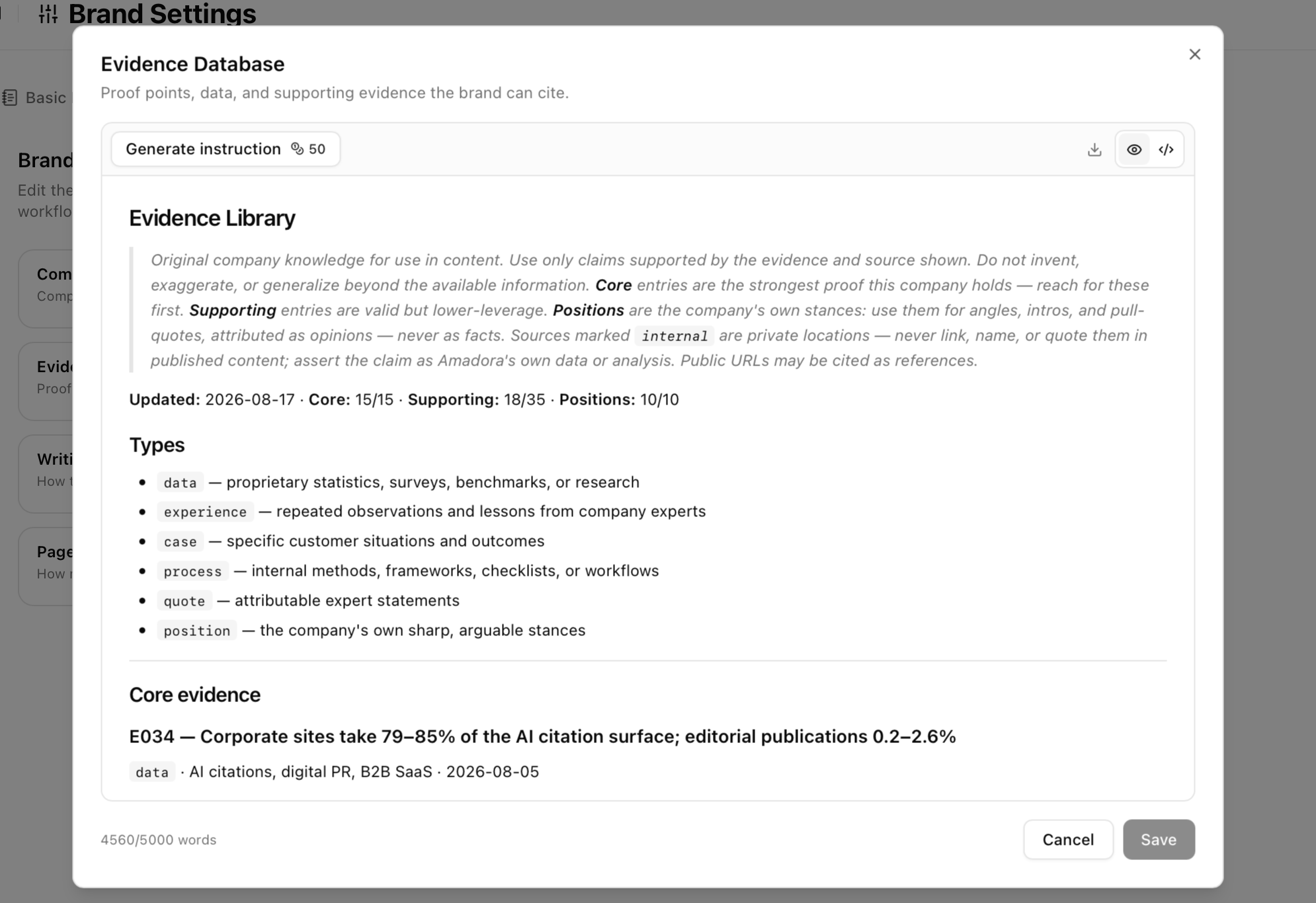 Evidence Database 1