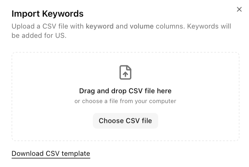 Google AI Search Import Keyword