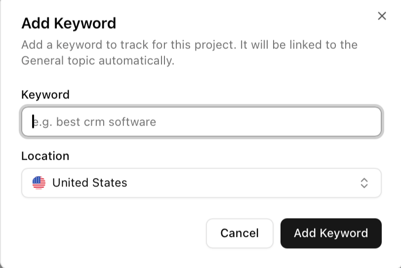Google AI Overview Manual Keyword Add
