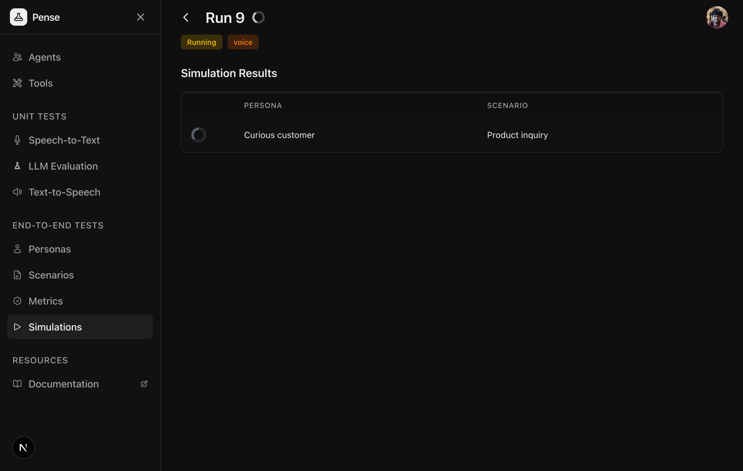 Voice Simulation Running