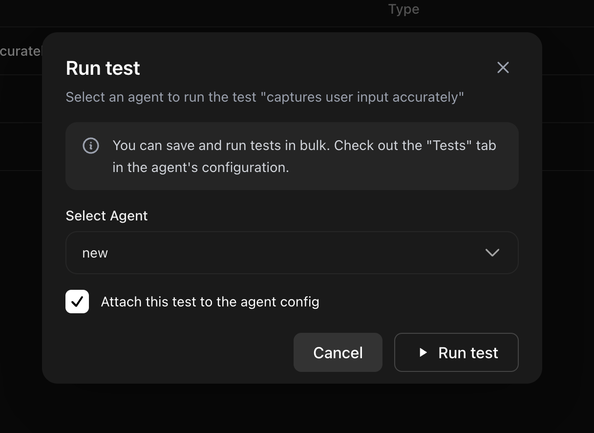 Run one test on one agent