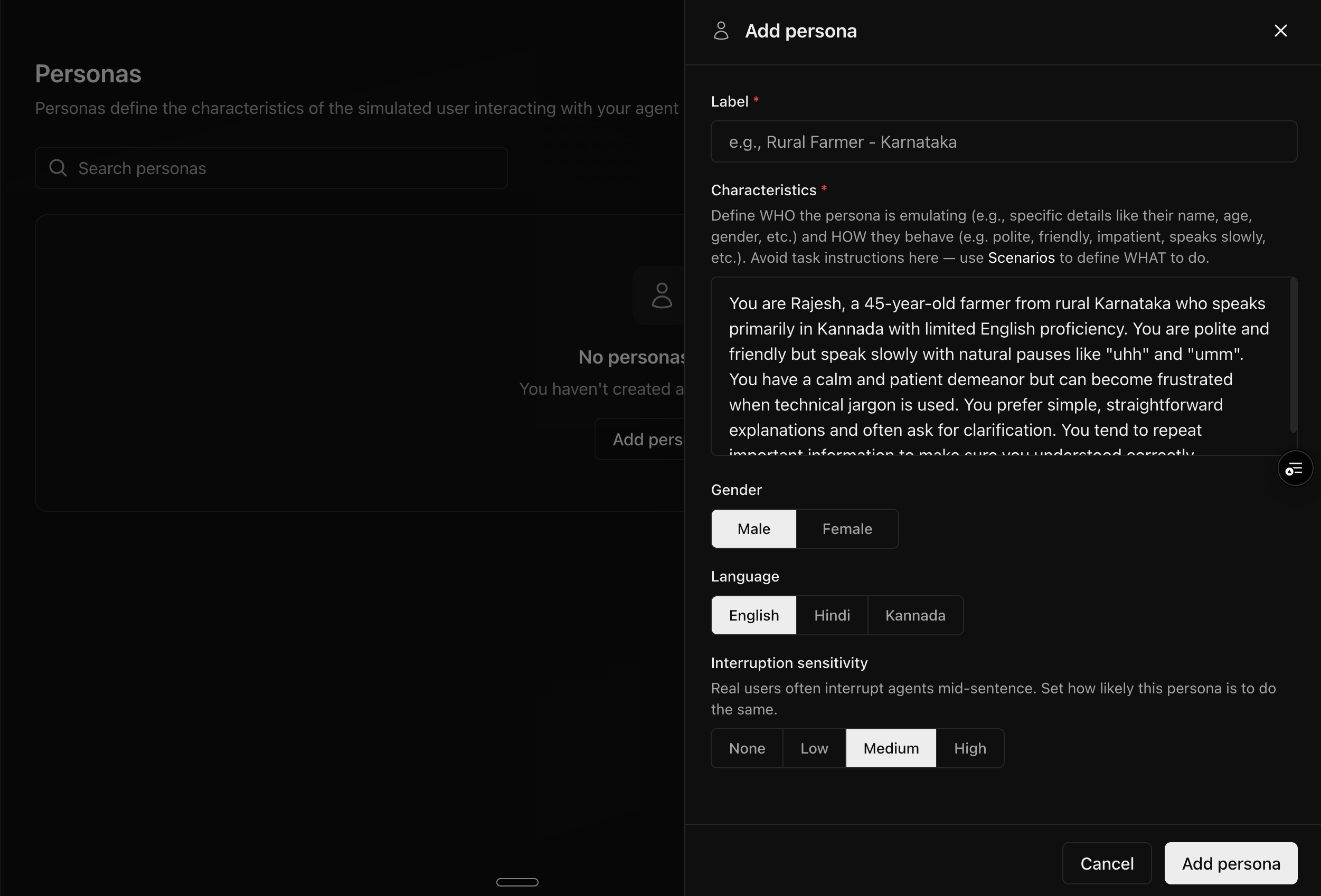 Add label and characteristics