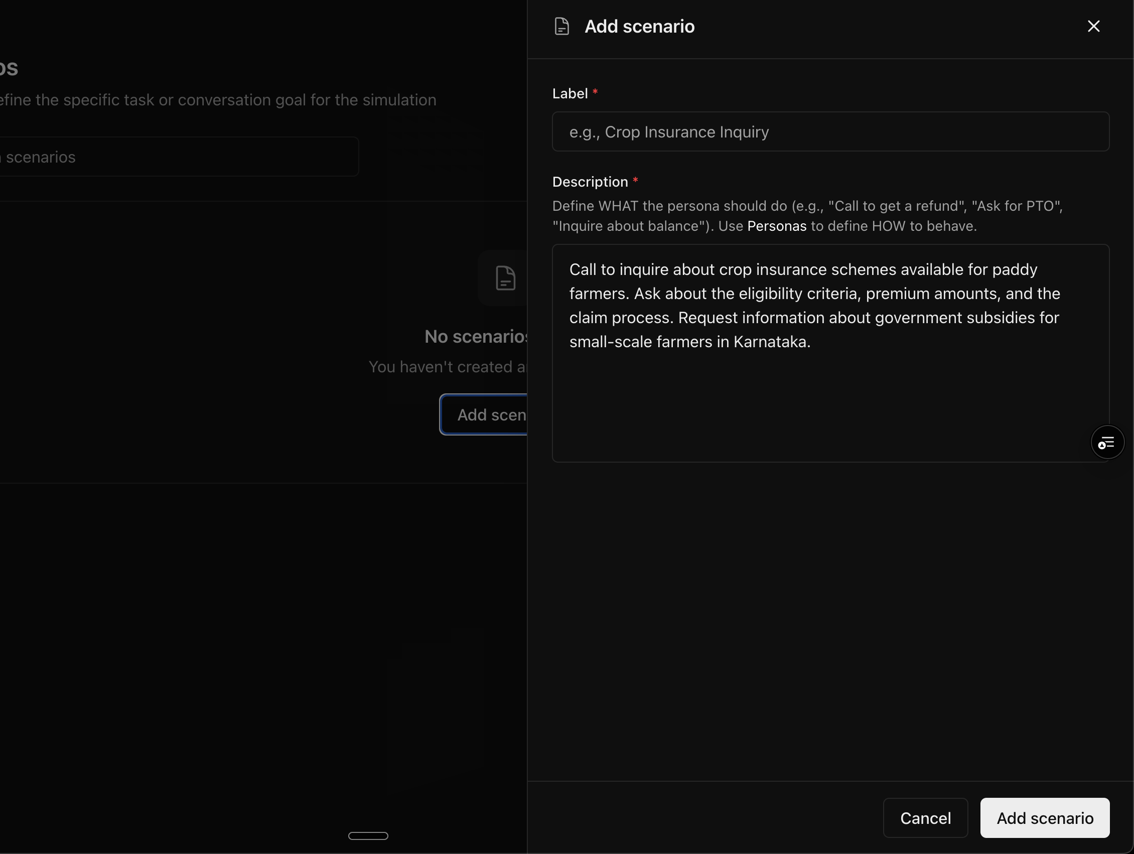 Add label and description