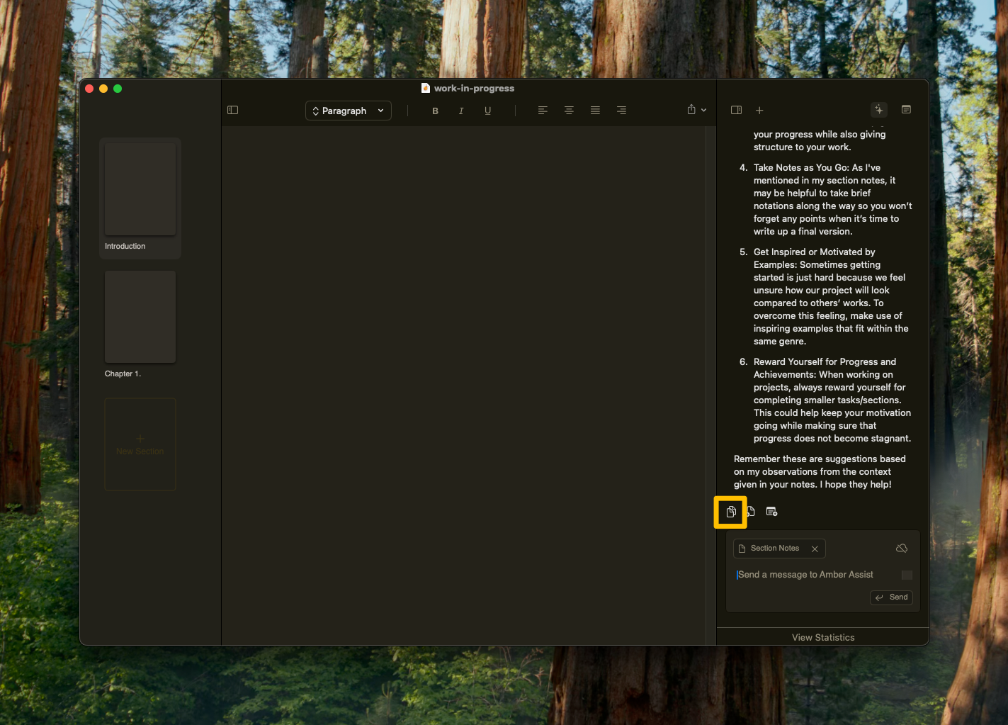 Copy AI suggestions to clipboard