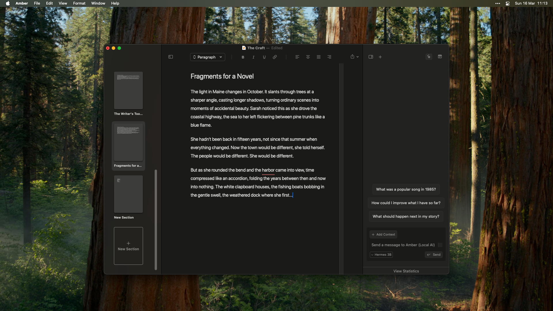 Amber's updated dark mode appearance