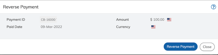 Reverse Payment Dialog Box