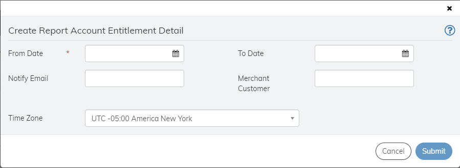 Reports 2.0 - Create Account Entitlement Detail Report