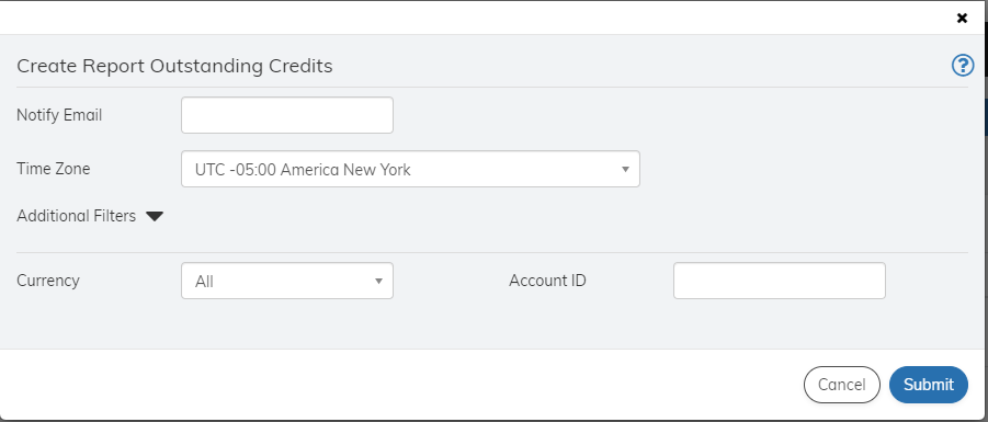 Reports 2.0 - Create Outstanding Credits Report