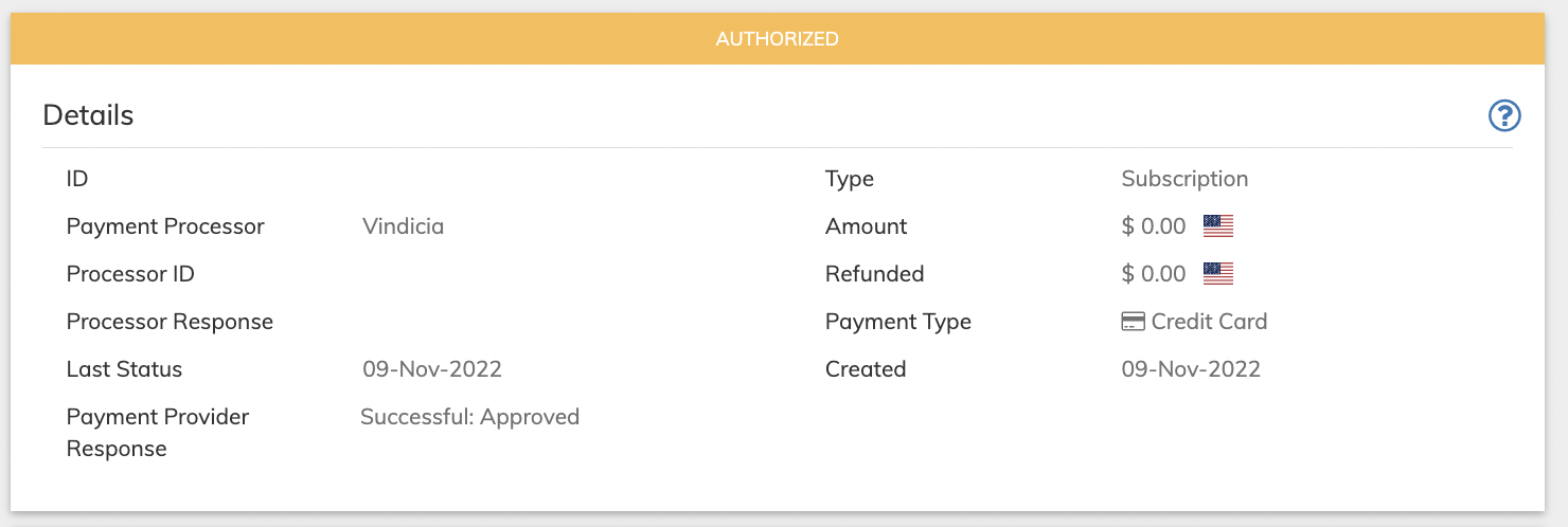 Transactions Details pane