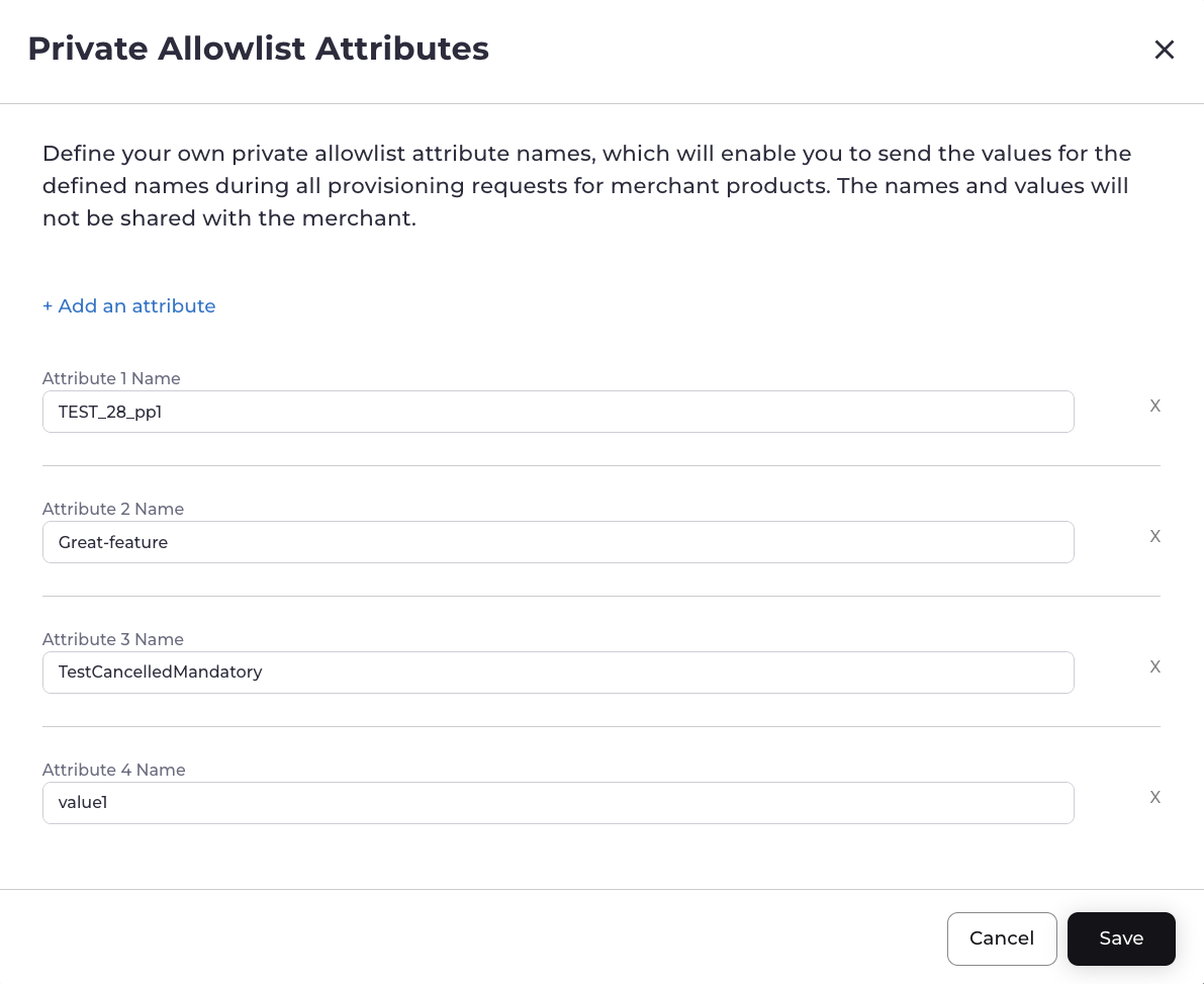 Private Allowlist Attributes