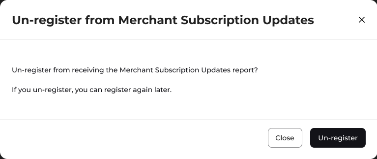 Report registration confirmation
