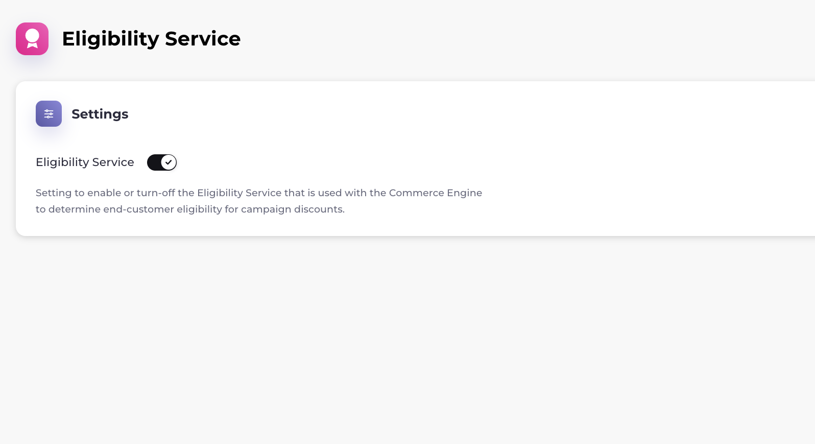 Eligibility Service page