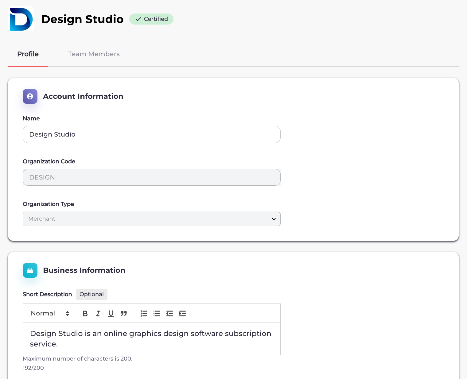 Organization Profile