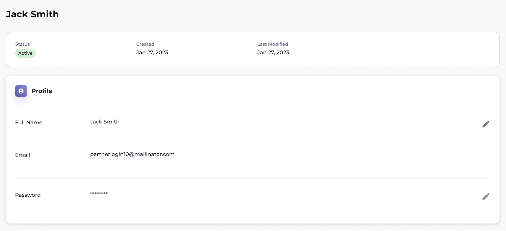 Account Settings Page