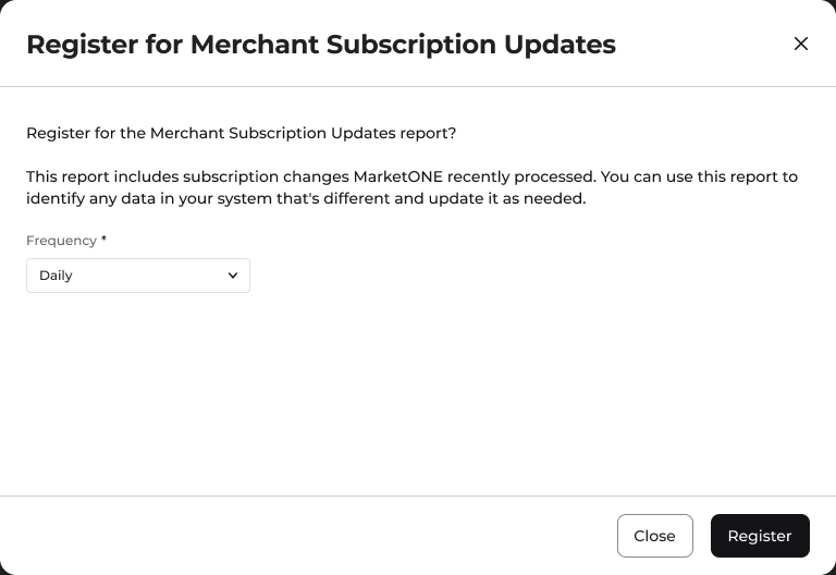 Report registration confirmation