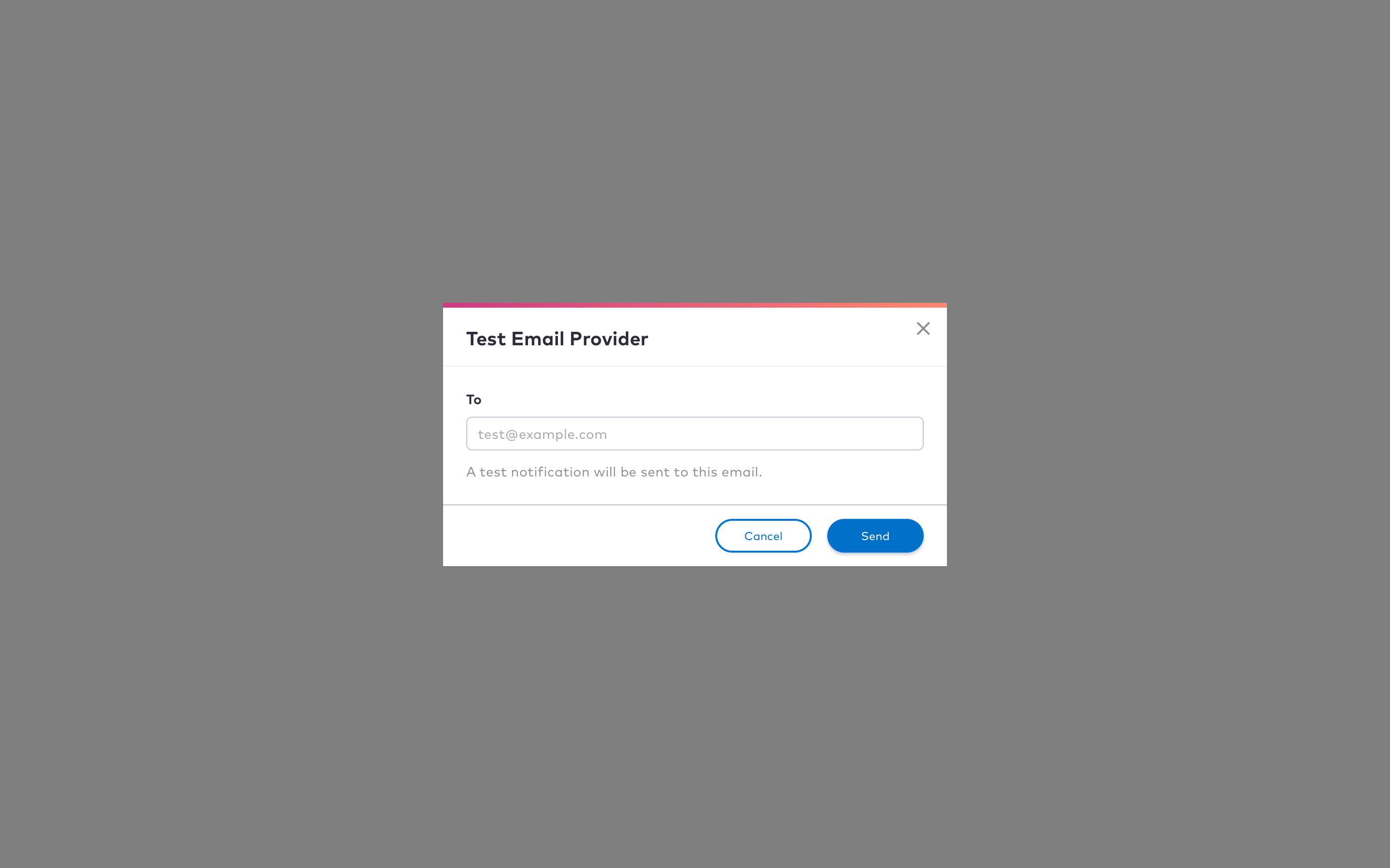 Test Email Provider box