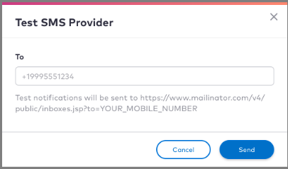 Non-Production SMS Provider box