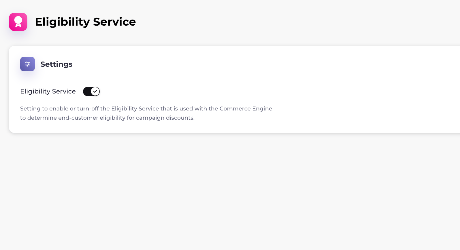 Eligibility Service page