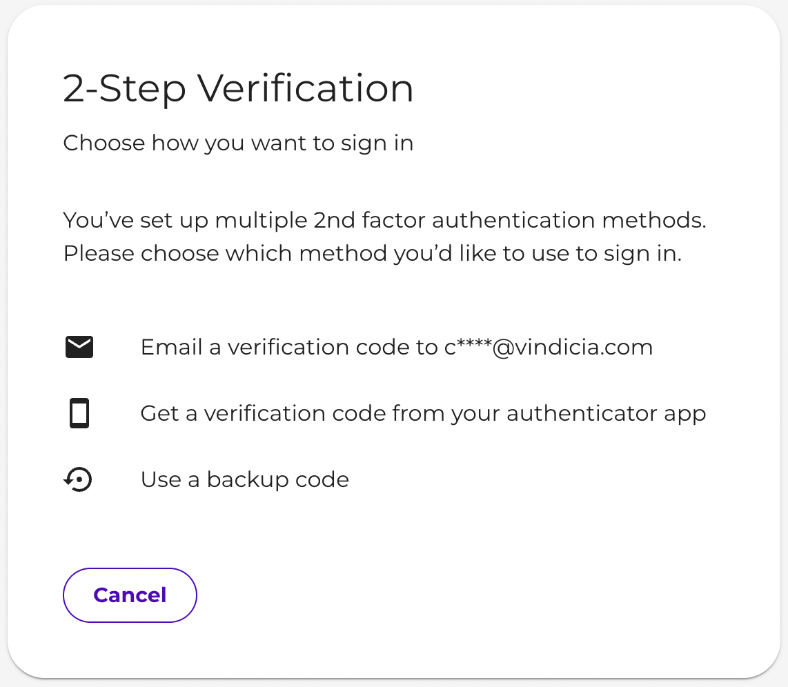 Backup codes